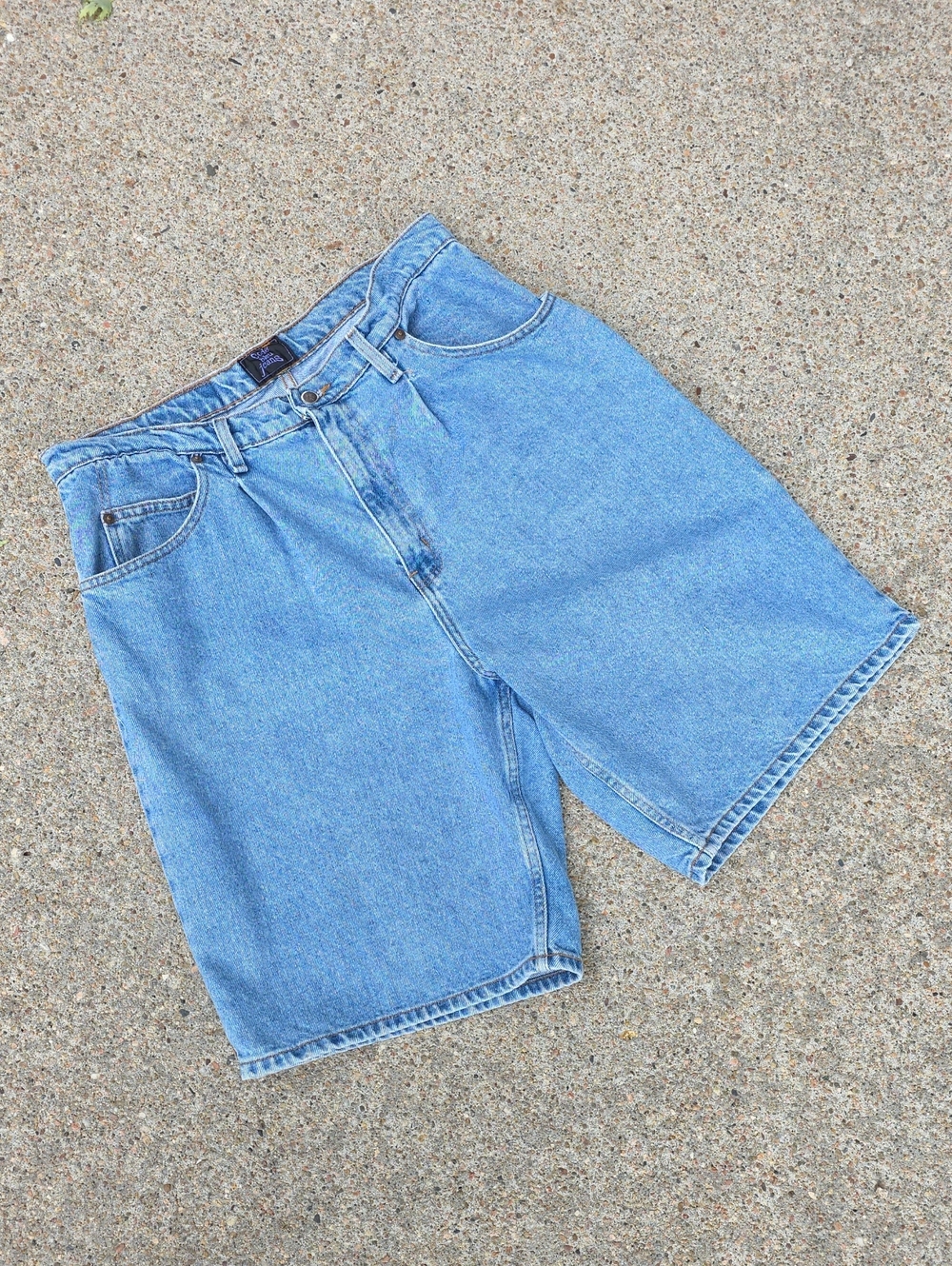 Vintage Pleated Baggy Denim Jorts Shorts Size 36